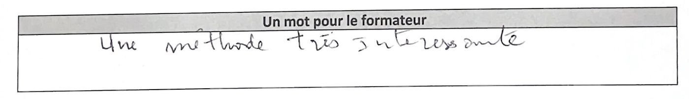 Avis manuscrit d'un stagiaire Compétence Réflexe
